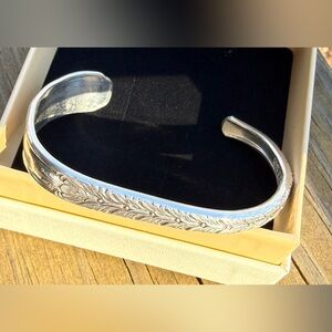 Engraved Silver Cuff Bracelet